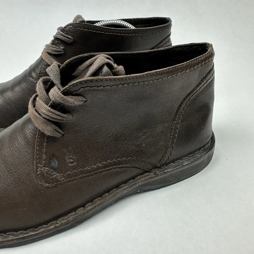 John Varvatos Chukka Boots Mens Brown Leather Lace Up Spain Heritage Rugged